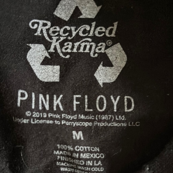 Recycled Karma Pink Floyd Black Short Sleeve Tee Graphic Design - Picture 2 of 4